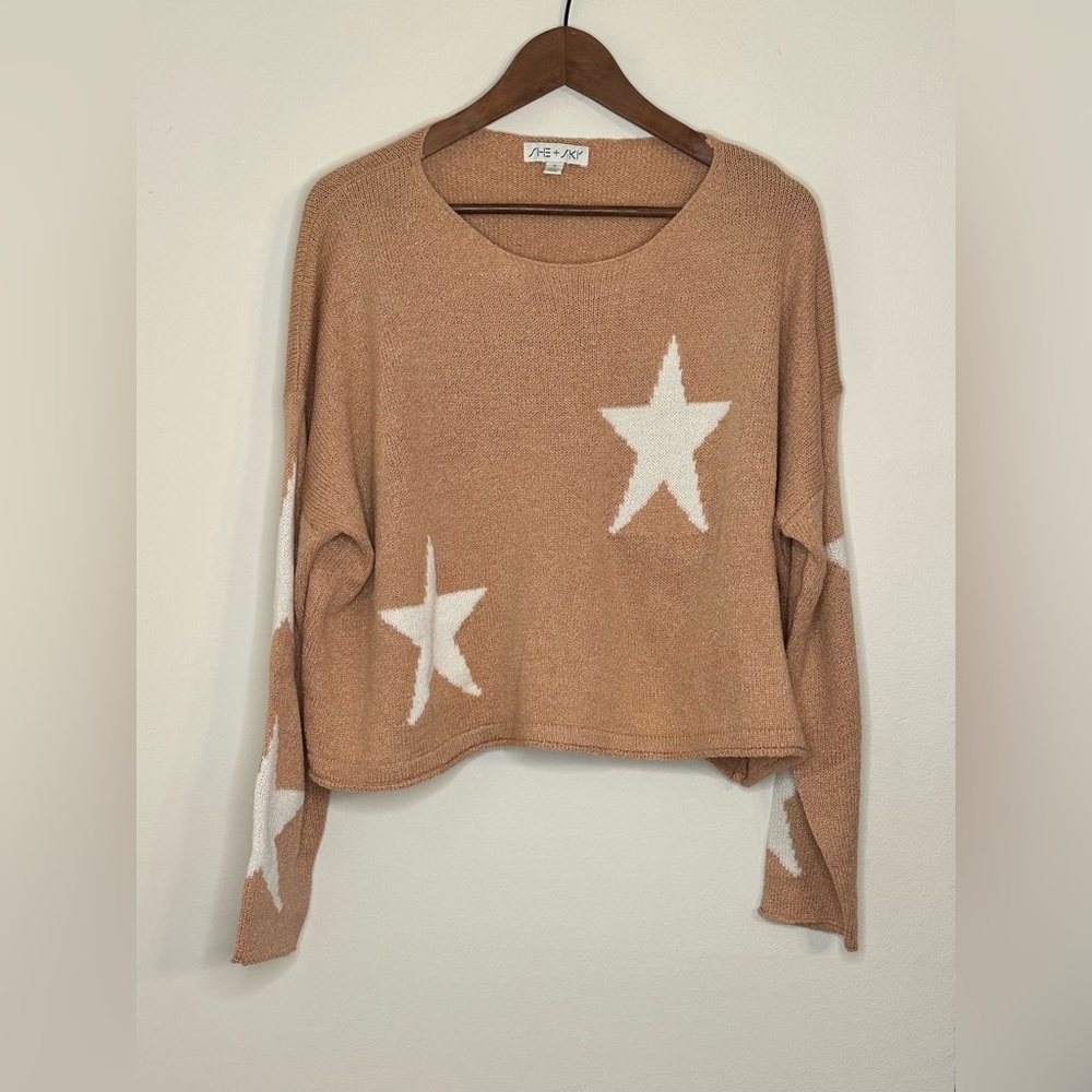Cropped Sweater Cozy Pinkish Tan color
